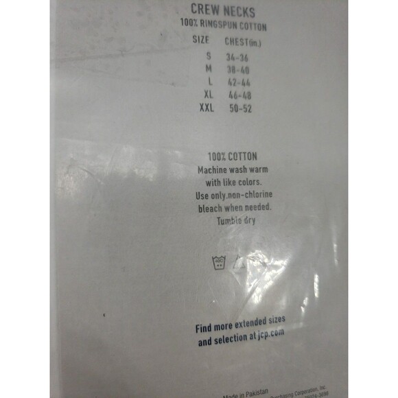 Stafford JCP Large 4 Crew Neck T-Shirts 100% Cotton Ultra Soft NOS Open Package - Picture 16 of 16